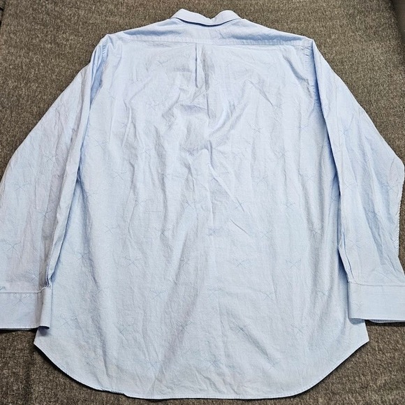 Vineyard Vines Slim Fit Murray Shirt XL Mens Blue Lacrosse Embroidered Oxford - Picture 6 of 7
